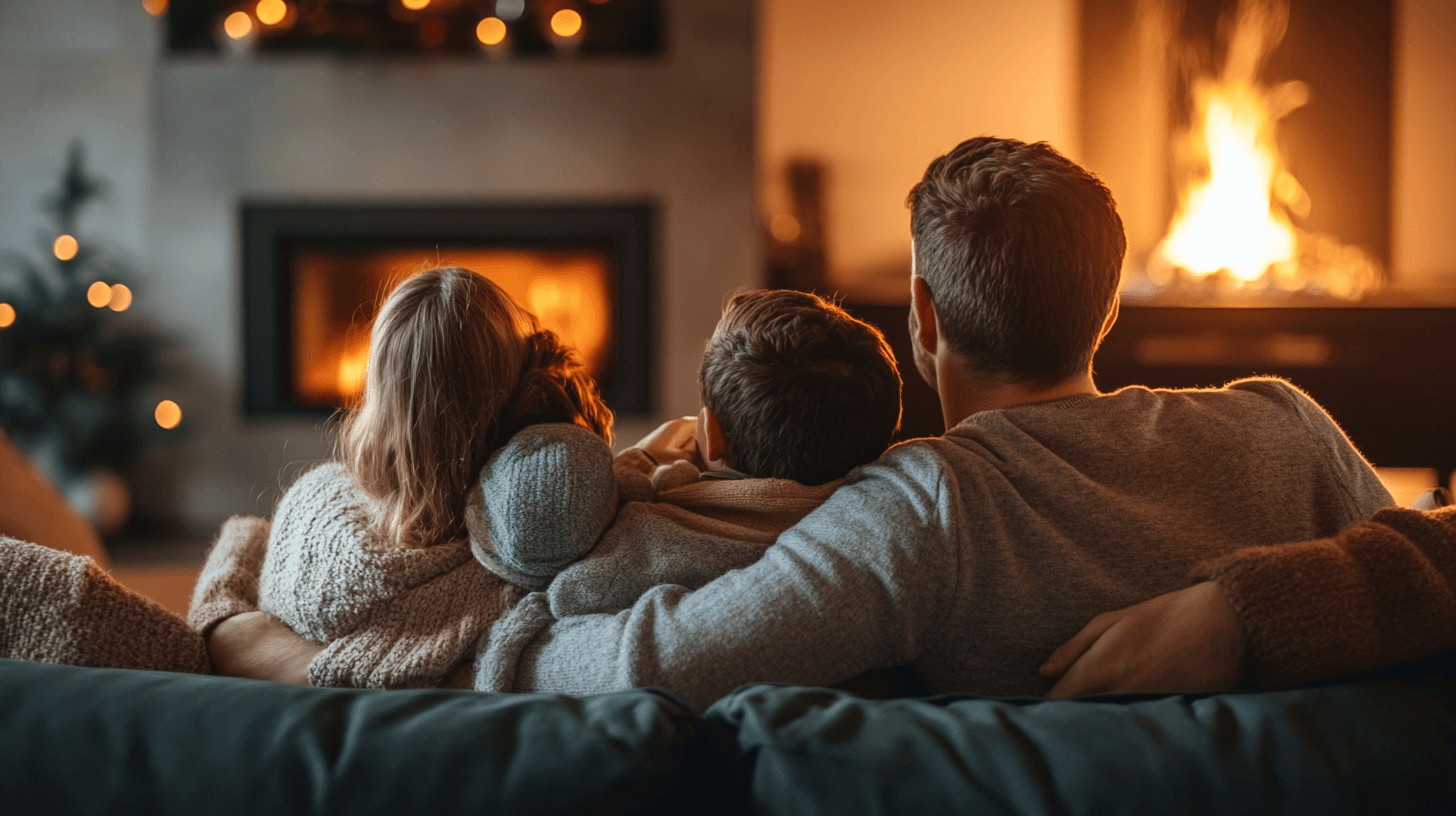 Cozy living room with fireplace perfect for family gatherings