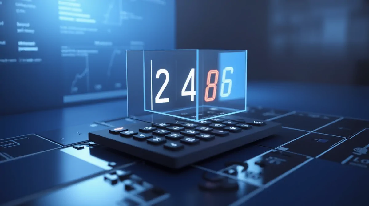 3D illustration of a modern ROI calculator interface